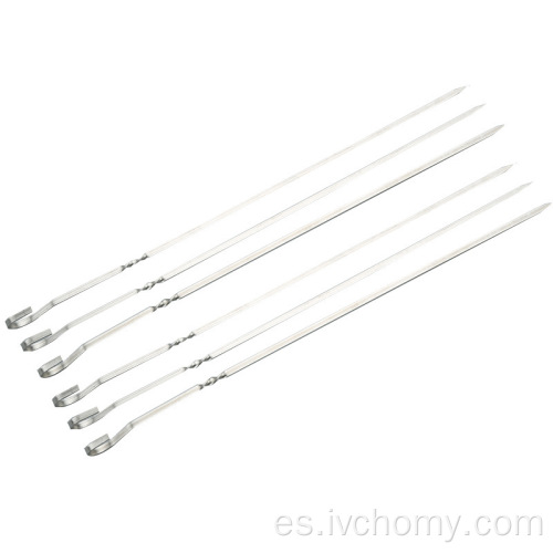 304 Reusale de acero inoxidable BBQ Grill Brochetas